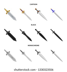 Isolated object of game  and armor  symbol. Collection of game  and blade  stock vector illustration.