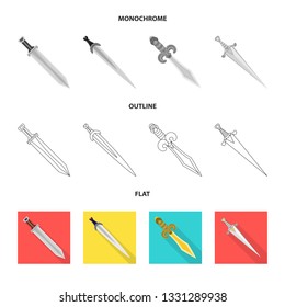 Isolated object of game  and armor  symbol. Set of game  and blade  stock vector illustration.
