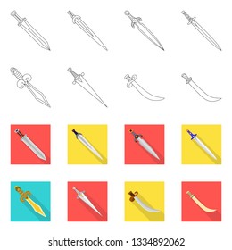 Isolated object of game  and armor  symbol. Set of game  and blade  vector icon for stock.