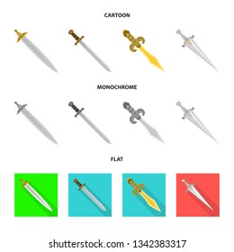 Isolated object of game  and armor  symbol. Set of game  and blade  vector icon for stock.