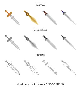 Isolated object of game  and armor  symbol. Set of game  and blade  stock symbol for web.