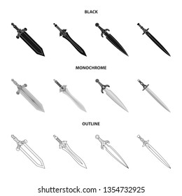 Isolated object of game  and armor  symbol. Set of game  and blade  stock symbol for web.
