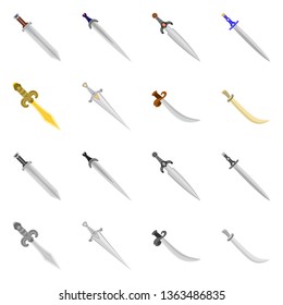 Isolated object of game  and armor  symbol. Set of game  and blade  stock symbol for web.