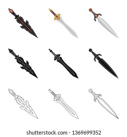 Isolated object of game  and armor  symbol. Collection of game  and blade  stock symbol for web.