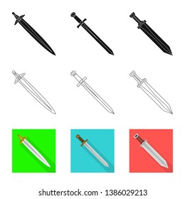 Isolated object of game  and armor  symbol. Set of game  and blade  stock vector illustration.