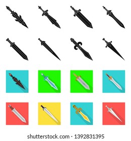 Isolated object of game  and armor  symbol. Set of game  and blade  stock symbol for web.