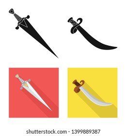 Isolated object of game  and armor  symbol. Set of game  and blade  vector icon for stock.