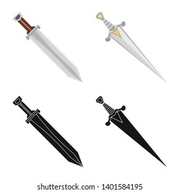 Isolated object of game  and armor  symbol. Collection of game  and blade  vector icon for stock.