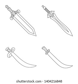 Isolated object of game  and armor  symbol. Set of game  and blade  vector icon for stock.