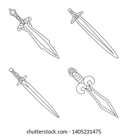 Isolated object of game  and armor  symbol. Collection of game  and blade  stock vector illustration.