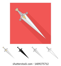 Isolated object of game  and armor  symbol. Set of game  and blade  stock symbol for web.