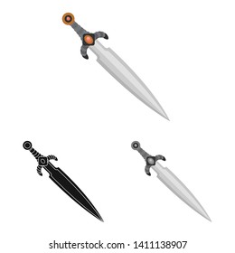 Isolated object of game  and armor  symbol. Set of game  and blade  vector icon for stock.