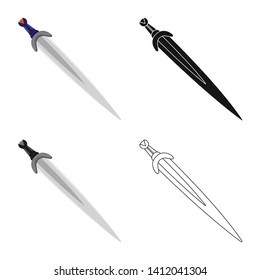 Isolated object of game  and armor  symbol. Collection of game  and blade  stock vector illustration.