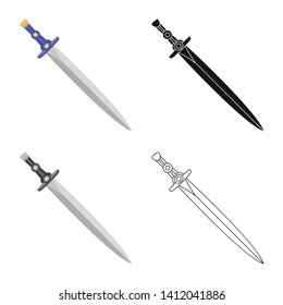 Isolated object of game  and armor  symbol. Set of game  and blade  stock symbol for web.