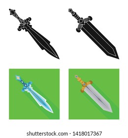 Isolated object of game  and armor  symbol. Collection of game  and blade  stock symbol for web.
