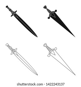 Isolated object of game  and armor  symbol. Collection of game  and blade  stock vector illustration.