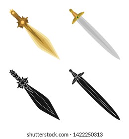 Isolated object of game  and armor  symbol. Collection of game  and blade  stock vector illustration.