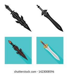 Isolated object of game  and armor  symbol. Set of game  and blade  vector icon for stock.