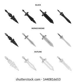 Isolated object of game and armor symbol. Collection of game and blade vector icon for stock.