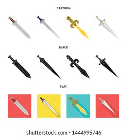 Isolated object of game and armor symbol. Set of game and blade vector icon for stock.