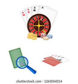 Isolated object of game and magic icon. Collection of game and poker stock symbol for web.