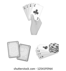 Isolated object of game and magic symbol. Collection of game and poker stock symbol for web.