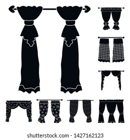 Isolated object of garter and blinds logo. Collection of garter and drapery stock symbol for web.