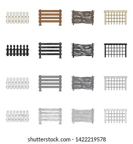 Isolated object of gate and fence icon. Set of gate and wall stock vector illustration.