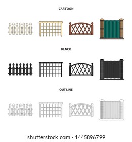 Isolated object of gate and fence icon. Collection of gate and wall stock symbol for web.