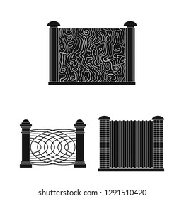 Isolated object of gate and fence logo. Set of gate and wall stock symbol for web.