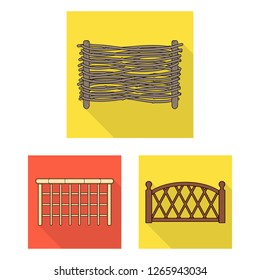 Isolated object of gate and fence symbol. Set of gate and wall vector icon for stock.