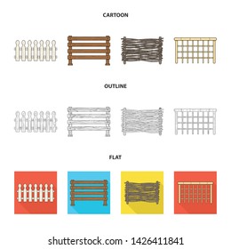 Isolated object of gate and fence symbol. Set of gate and wall stock symbol for web.