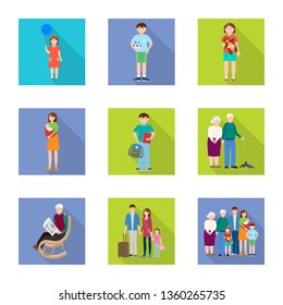 Isolated object of generation  and happy  icon. Collection of generation  and avatar  stock vector illustration.