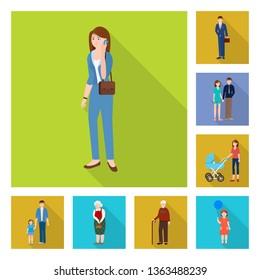 Isolated object of generation  and happy  icon. Collection of generation  and avatar  vector icon for stock.