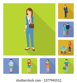 Isolated object of generation  and happy  icon. Collection of generation  and avatar  vector icon for stock.