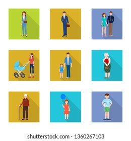 Isolated object of generation  and happy  sign. Set of generation  and avatar  vector icon for stock.