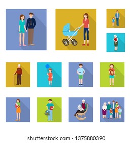 Isolated object of generation  and happy  sign. Set of generation  and avatar  vector icon for stock.