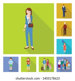 Isolated object of generation  and happy  sign. Collection of generation  and avatar  stock vector 