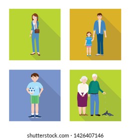 Isolated object of generation and happy sign. Collection of generation and avatar stock symbol for web.