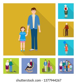 Isolated object of generation  and happy  symbol. Set of generation  and avatar  stock vector illustration.