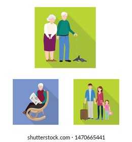 Isolated object of generation and happy symbol. Set of generation and avatar stock symbol for web.