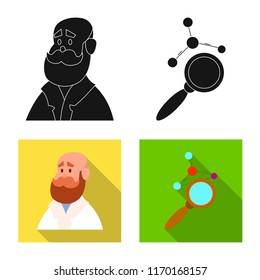 Isolated object of genetic and plant icon. Set of genetic and biotechnology stock vector illustration.
