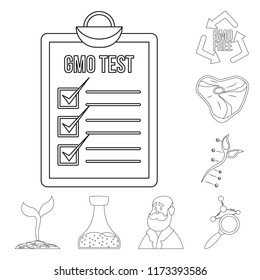 Isolated object of genetic and plant icon. Collection of genetic and biotechnology stock vector illustration.