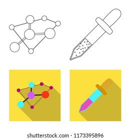 Isolated object of genetic and plant icon. Collection of genetic and biotechnology vector icon for stock.