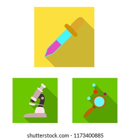 Isolated object of genetic and plant icon. Collection of genetic and biotechnology stock symbol for web.