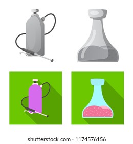 Isolated object of genetic and plant icon. Set of genetic and biotechnology stock symbol for web.