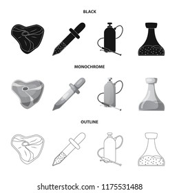 Isolated object of genetic and plant icon. Collection of genetic and biotechnology vector icon for stock.