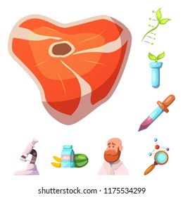 Isolated object of genetic and plant icon. Set of genetic and biotechnology stock vector illustration.
