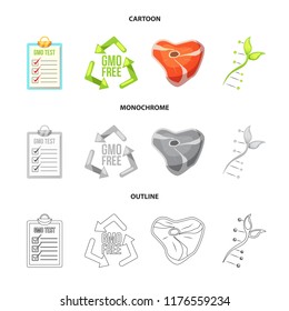 Isolated object of genetic and plant icon. Set of genetic and biotechnology stock vector illustration.