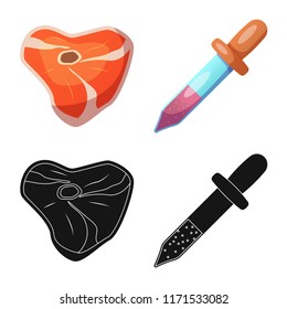 Isolated object of genetic and plant logo. Collection of genetic and biotechnology vector icon for stock.